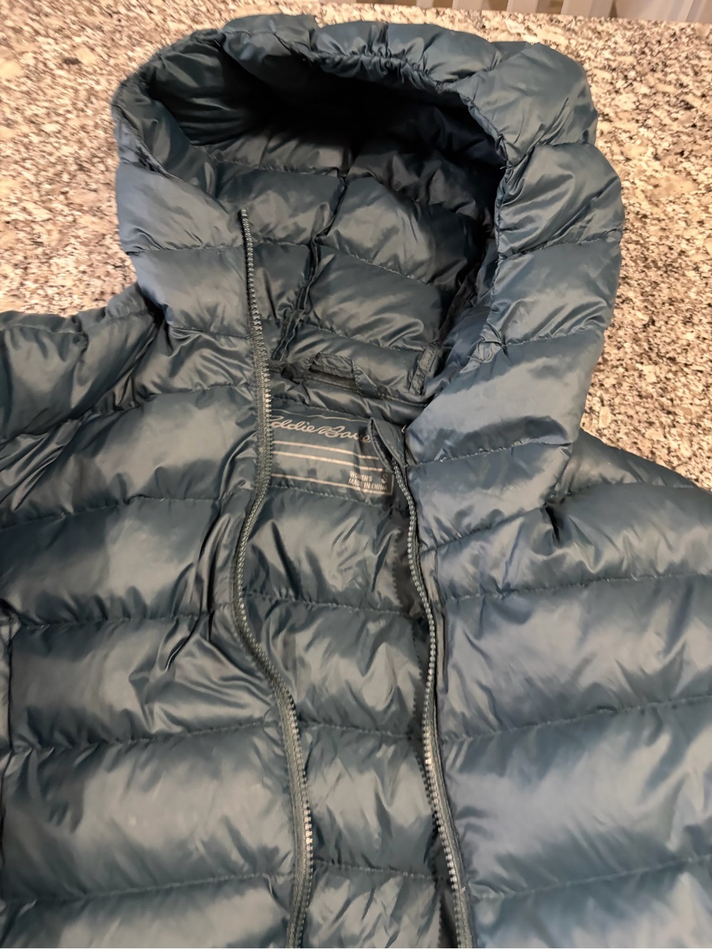 Eddie Bauer Dark Green Hooded Puffer Coat
